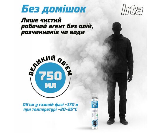 Чистящий сжатый воздух HTA spray duster 750 ml DUST OFF (HTA6051), изображение 6