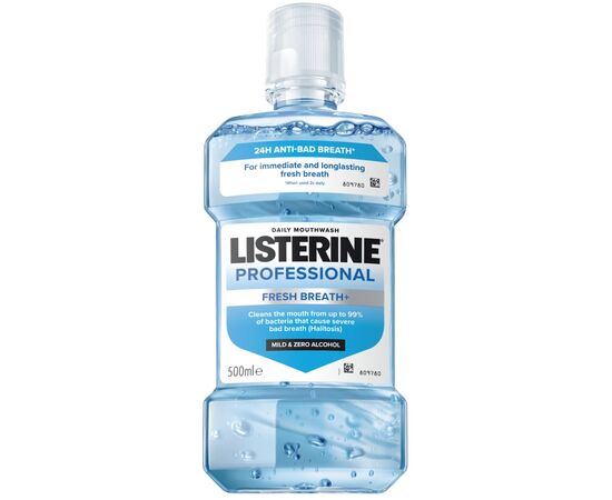 Ополаскиватель для полости рта Listerine Professional Свежее дыхание+ 500 мл (3574661860558), изображение 5
