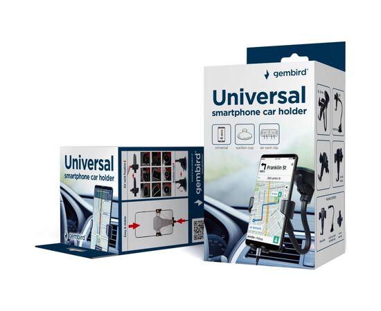 Универсальный автодержатель Gembird 65-85 мм, крепление на стекло или дефлектор (TA-CHWAV-01), изображение 7