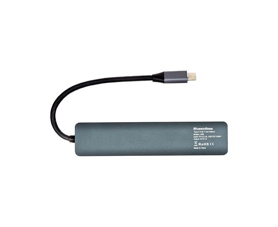 Концентратор Blueendless USB-C 6-in-1 3xUSB 3.0 + HDMI + RJ45 + USB-C PD100W (CA913909), изображение 4