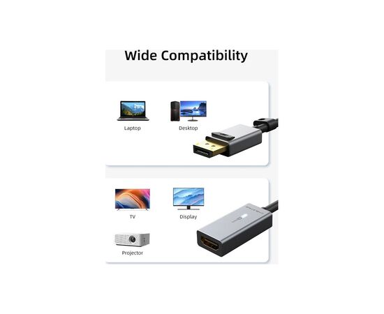 Переходник DisplayPort M to HDMI F 0.2m 4K60Hz Cabletime (CA915354), изображение 6