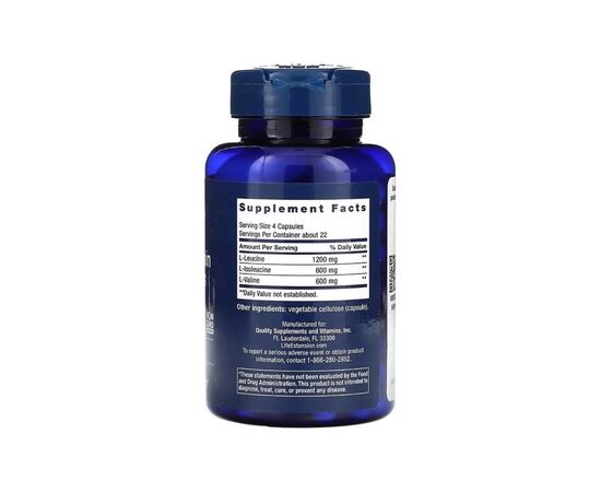 Витаминно-минеральный комплекс Life Extension Аминокислоты с разветвленной цепью, Branched Chain Amino Acids, 90 (LEX-12539), изображение 2