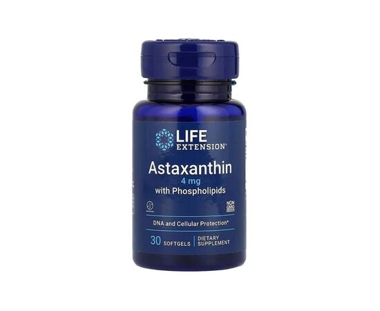 Витаминно-минеральный комплекс Life Extension Астаксантин с фосфолипидами, 4 мг, Astaxanthin with Phospholipids, 30 г (LEX-19233)