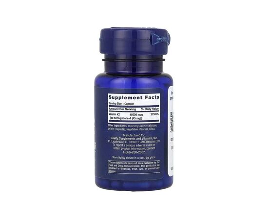 Витаминно-минеральный комплекс Life Extension Витамин К2, 45 мг, Mega Vitamin K2, 30 капсул (LEX-24173), изображение 2