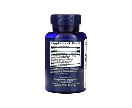 Витаминно-минеральный комплекс Life Extension Витамин С и био-Кверцетин, Vitamin C and Bio-Quercetin, 60 вегетариа (LEX-22286), изображение 2