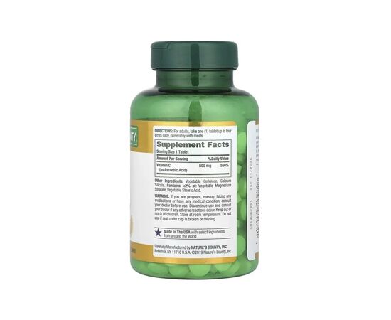Витаминно-минеральный комплекс Nature's Bounty Витамин C, 500 мг, Vitamin C, 250 таблеток (NRT-01474), изображение 2