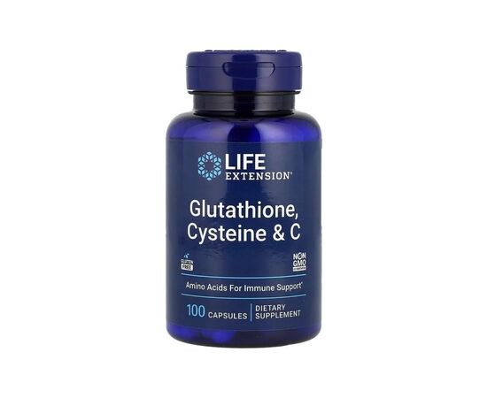 Витаминно-минеральный комплекс Life Extension Глутатион, цистеин и витамин C, Glutathione, Cysteine & C, 100 капсул (LEX-15411)