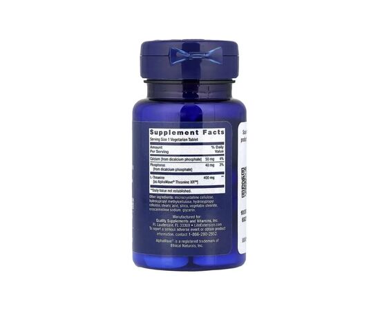 Витаминно-минеральный комплекс Life Extension Теанин от стресса, Theanine XR™ Stress Relief, 30 вегетарианских т (LEX-24293), изображение 2