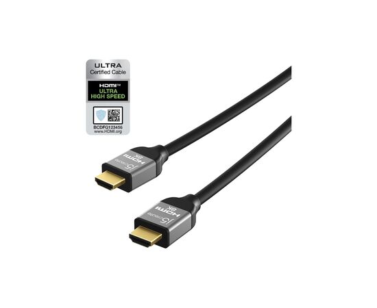 Кабель мультимедійний HDMI M to HDMI M 2.0m V2.1 8K 60Hz HDR10 HLG 48Gbp J5create (JDC53-N), зображення 2