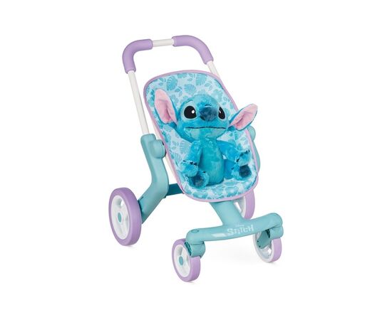 Коляска для кукол Smoby Стич. Прогулка с поворотными колесами и мягкой игрушкой (7600251225)
