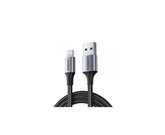 Дата кабель USB 2.0 AM to Lightning 1.0m 2.4A US199 black UGREEN (60156)
