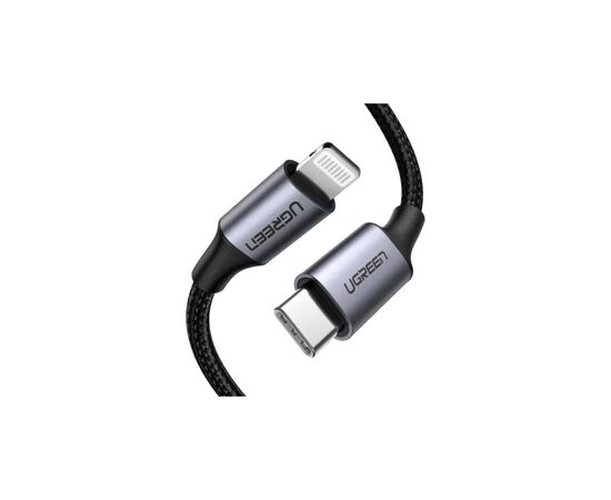 Дата кабель USB-C to Lightning 1.0m 3A 60W US304 black UGREEN (60759), изображение 3