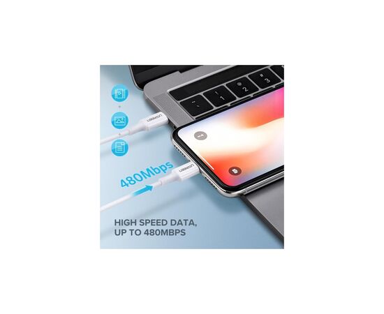 Дата кабель USB-C to Lightning 1.0m 3A US171 white UGREEN (10493), изображение 5
