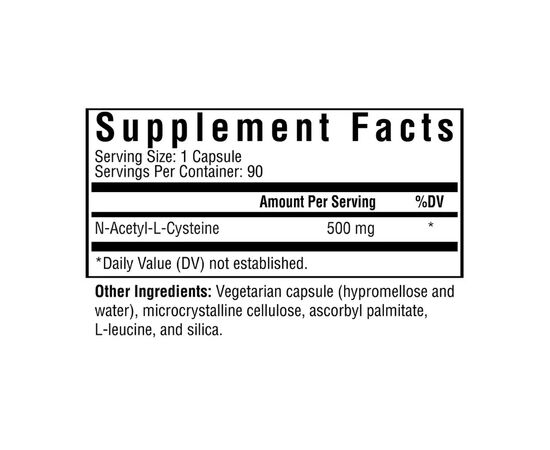 Витаминно-минеральный комплекс Seeking Health NAC (N-Ацетил-L-Цистеин), 500 мг, N-Acetyl-L-Cysteine, 90 вегетариански (SKH-52072), изображение 2