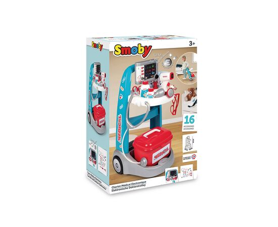 Игровой набор Smoby Медицинская мобильная клиника со звуковыми и световыми эффектами, 16 аксессуаров (340207), изображение 2