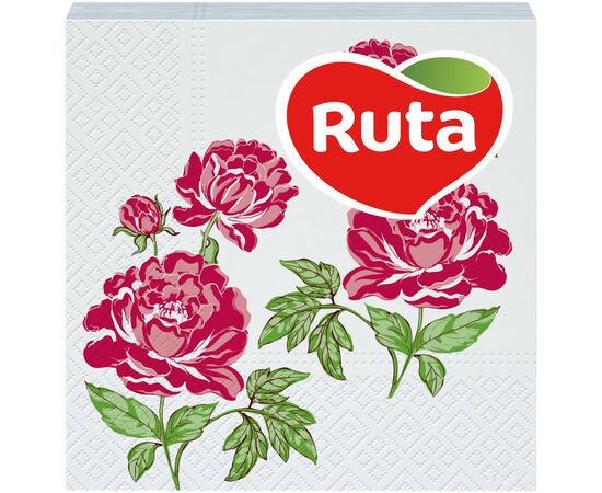 Салфетки столовые Ruta Double Luxe 24х24 см 2 слоя с принтом Флора 40 шт. (4820023747395)