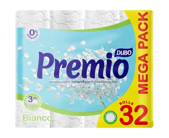 Туалетная бумага Диво Premio Bianco 3 слоя 32 рулона (4820003837665)