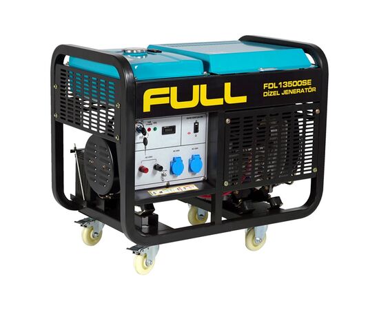Генератор FULL дизельний FDL13500SE, 230V, 50Hz, 13.75kVA/11kW, 25 л, 3,5 л/год, ручний/стартер (FDL13500SE)