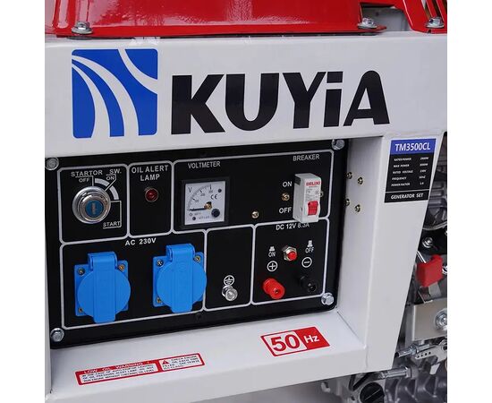 Генератор Kuyia TM3500CL, дизельний, 240V, 50Hz, 2,8-3kW, стартер, 12,5л (KYTM3500CL-1F-220-DA), зображення 3