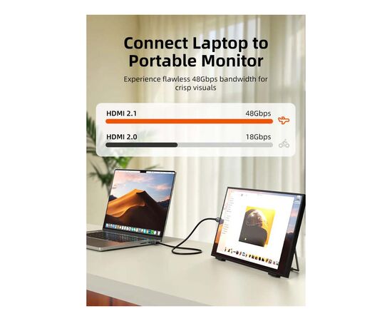 Кабель мультимедійний HDMI mini M to HDMI M 0.5m 8K60Hz Cabletime (CA915859), зображення 4