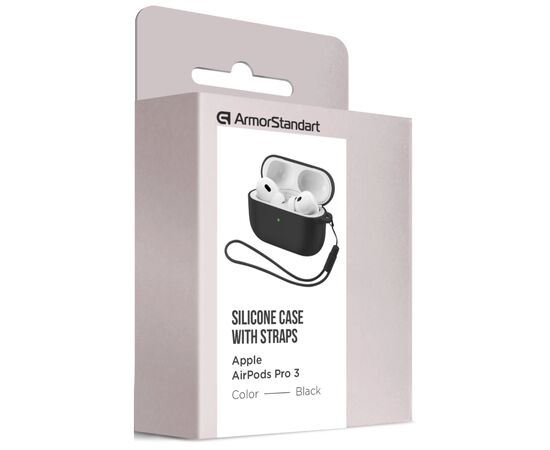 Чехол для наушников Armorstandart Silicone Case для Apple Airpods Pro 3 Black (ARM88291), изображение 2
