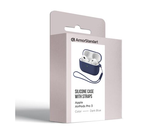 Чехол для наушников Armorstandart Silicone Case для Apple Airpods Pro 3 Dark Blue (ARM88292), изображение 2