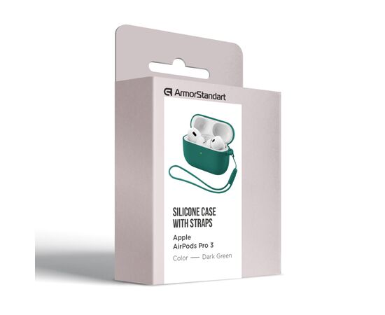 Чехол для наушников Armorstandart Silicone Case для Apple Airpods Pro 3 Dark Green (ARM88293), изображение 2