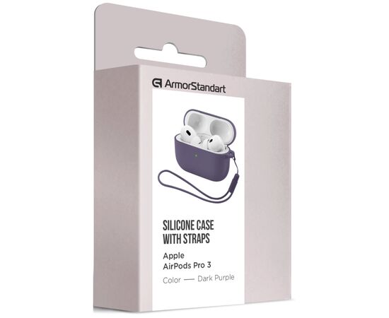 Чехол для наушников Armorstandart Silicone Case для Apple Airpods Pro 3 Dark Purple (ARM88294), изображение 2