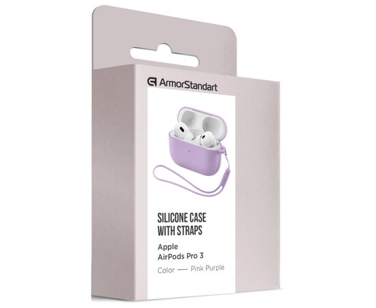 Чехол для наушников Armorstandart Silicone Case для Apple Airpods Pro 3 Pink Purple (ARM88298), изображение 2