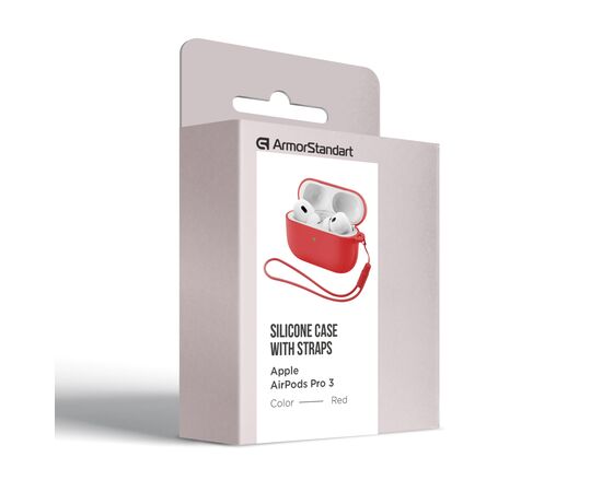 Чехол для наушников Armorstandart Silicone Case для Apple Airpods Pro 3 Red (ARM88299), изображение 2