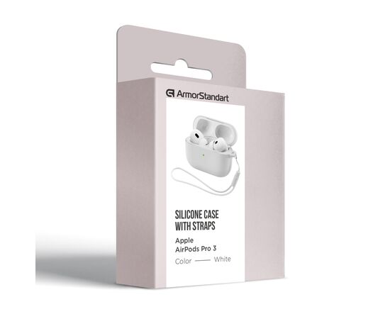 Чехол для наушников Armorstandart Silicone Case для Apple Airpods Pro 3 White (ARM88301), изображение 2