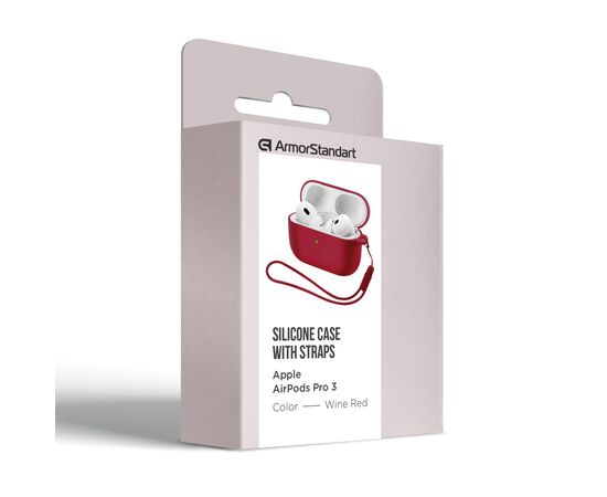 Чехол для наушников Armorstandart Silicone Case для Apple Airpods Pro 3 Wine Red (ARM88302), изображение 2