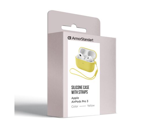 Чехол для наушников Armorstandart Silicone Case для Apple Airpods Pro 3 Yellow (ARM88303), изображение 2