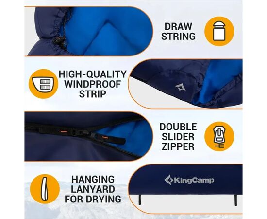 Спальный мешок KingCamp Huron 250 Navy (KS2421_NAVY_L), изображение 9