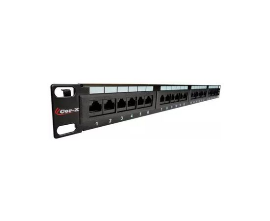 Патч-панель 19" 1U 24хRJ45 cat.5e, IDC/110 type Cor-X (PP-19/1-24-8P8C-C5)
