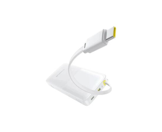 Батарея универсальная Baseus Bipow 2 Digital Display 10000mAh 20W with Built-in USB-C Cable White (P10077101213-00), изображение 2