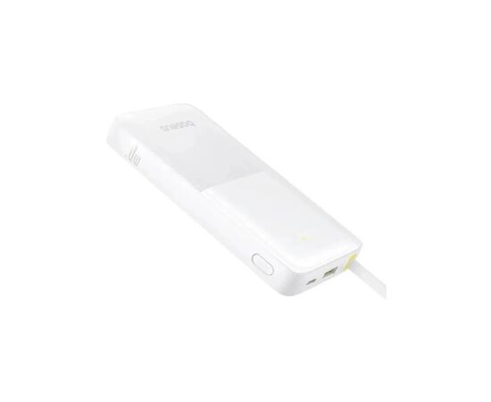Батарея универсальная Baseus Bipow 2 Digital Display 10000mAh 20W with Built-in USB-C Cable White (P10077101213-00), изображение 3