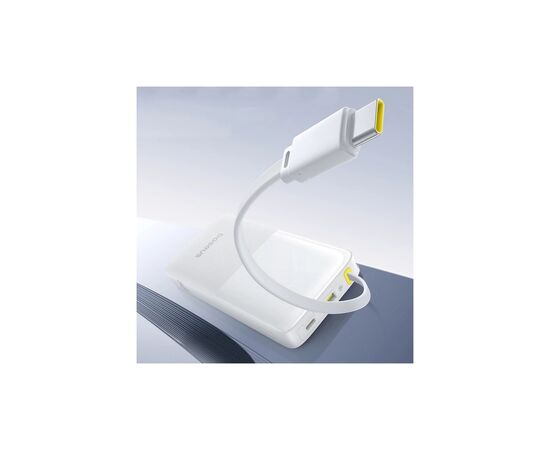 Батарея универсальная Baseus Bipow 2 Digital Display 10000mAh 20W with Built-in USB-C Cable White (P10077101213-00), изображение 6