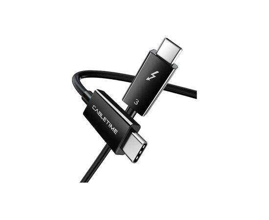 Дата кабель USB-C to USB-C 0.5m Thunderbolt 3 100W (20V/5A) 5K60Hz Cabletime (CA915392)