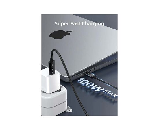 Дата кабель USB-C to USB-C 1.0m Thunderbolt 4 100W (20V/5A) 8K60Hz Cabletime (CA915422), изображение 3