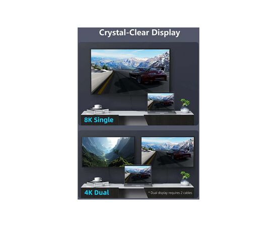 Дата кабель USB-C to USB-C 1.0m Thunderbolt 4 100W (20V/5A) 8K60Hz Cabletime (CA915422), изображение 6