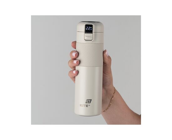 Термокружка Kite 1227 з термодатчиком 450 мл бежевий (K25-1227-1), изображение 6