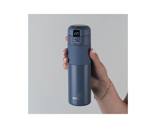 Термокружка Kite 1227 з термодатчиком 450 мл синій (K25-1227-2), изображение 6