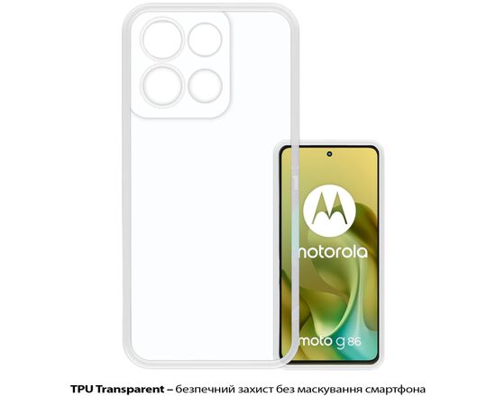 Чехол для мобильного телефона BeCover Silicone Motorola Moto G86 Transparent (713769), изображение 2