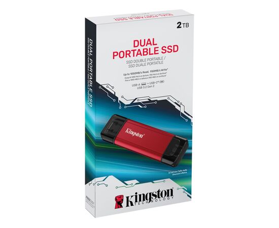 Накопичувач SSD USB Type-C 2TB Dual Portable Kingston (SPSD/2TB), зображення 4