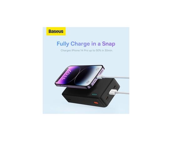 Батарея універсальна Baseus Airpow 30000mAh 20W PD/3.0, QC/3.0, black (PPQD090101), зображення 2
