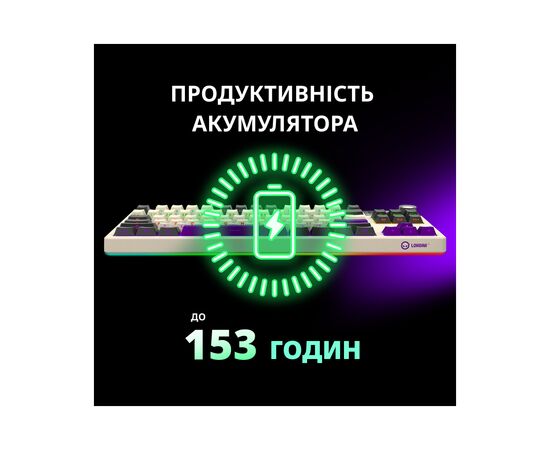 Клавіатура Lorgar KBP70TKLW Wireless TKL Mechanical Pro UA White (LRG-KBP70TKLW-WH-US), зображення 11
