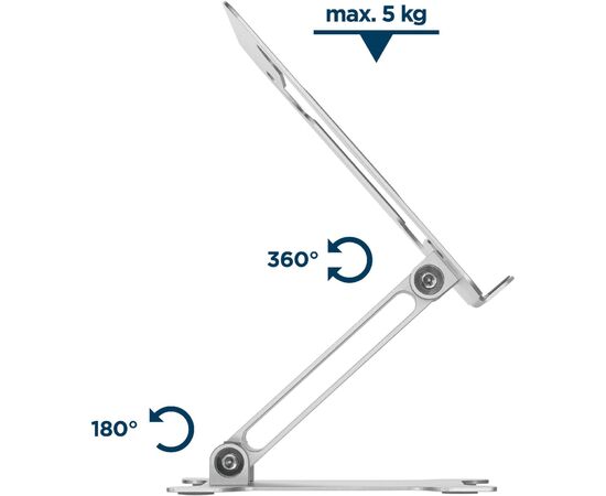 Подставка для ноутбука Gembird до 15.6", регулируемая, алюминий (NBS-D1-03), изображение 11