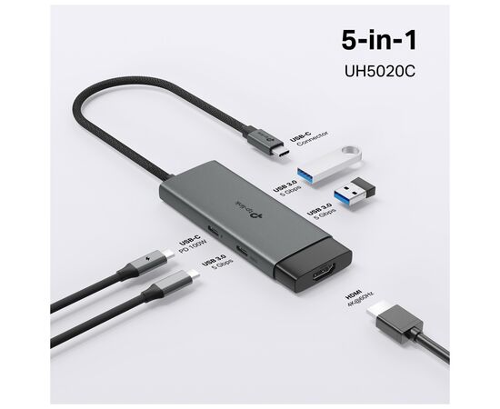 Порт-репликатор TP-Link USB Type-C 5-в-1 (UH5020C), изображение 4