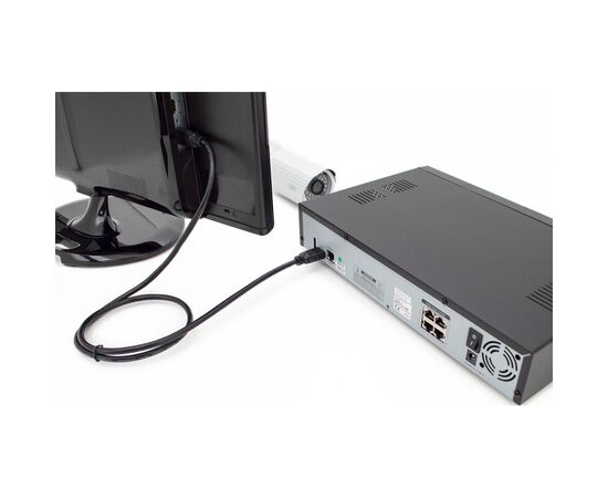 Кабель мультимедийный HDMI M to HDMI M 2.0m 4K60Hz w/Ethernet black Digitus (DB-330123-020-S), изображение 4